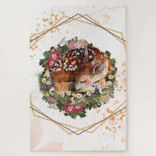 Bruin Dier Graphic, Slapen Fawn Legpuzzel