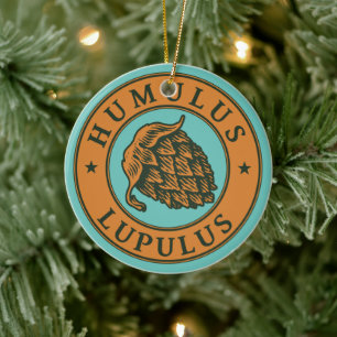 bruin donkergroen hopbier kunststijl keramisch ornament
