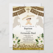 Bruin Doopsel Uitnodiging voor Jongen (Voorkant)