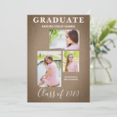 Bruin drie foto's Afstuderen van het collage (Staand voorkant)