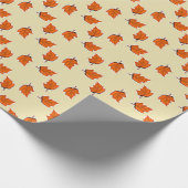 Bruin droog bladpatroon cadeaupapier (Hoek)