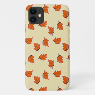 Bruin droog bladpatroon iPhone 11 hoesje
