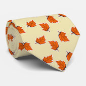 Bruin droog bladpatroon stropdas (Opgerold)