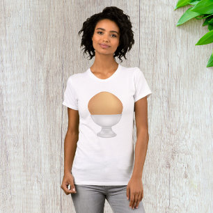 Bruin ei in witte eierdop t-shirt