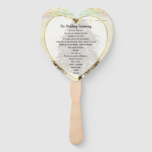 Bruin-eiken-bomen Handwaaier (Voorkant)