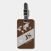 Bruin Elegant en modern Aero Travel Bagagelabel (Voorkant verticaal)