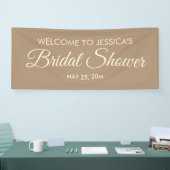 Bruin Elegant Script Vrijgezellenfeest Welkom Spandoek (Beurs)