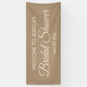 Bruin Elegant Script Vrijgezellenfeest Welkom Spandoek (Verticaal)