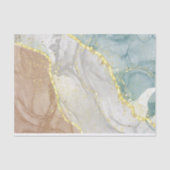 Bruin en Aqua Alcohol Ink Pattern Gold Inlay Tissuepapier (Voorkant)