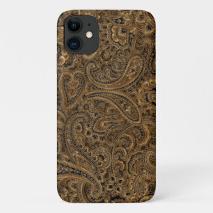 Bruin en beige  bloemig paisley patroon iPhone 11 hoesje