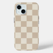 Bruin en Beige Checkerboard Case-Mate iPhone Case (Achterkant)