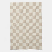 Bruin en Beige Checkerboard Theedoek (Verticaal)