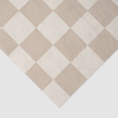 Bruin en Beige Checkerboard Tissuepapier (Detail)
