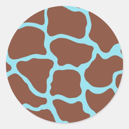 Bruin en Blauw Giraffe Print Stickers (Voorkant)