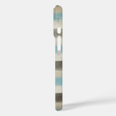 Bruin en Blauw horizontale strepen in Waterverf Case-Mate iPhone Case (Achterkant / Links)