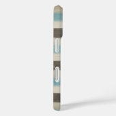 Bruin en Blauw horizontale strepen in Waterverf Case-Mate iPhone Case (Achterkant / Rechts)