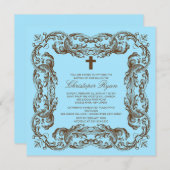 Bruin en blauw  Lijst Kaart (Voorkant / Achterkant)