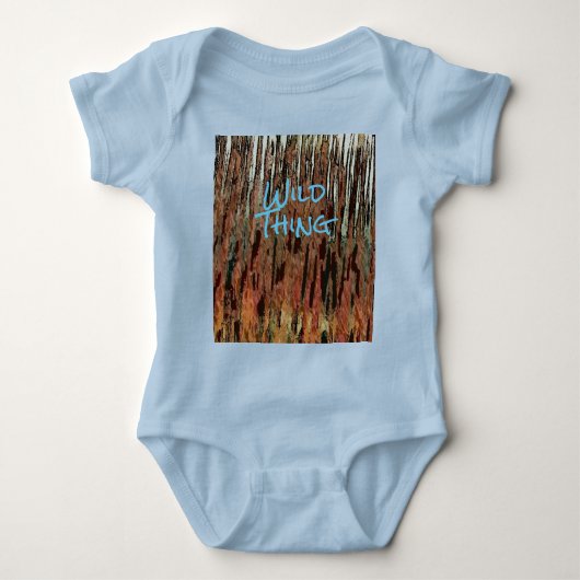 Bruin en blauw wild ding romper (Voorkant)