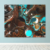 Bruin en blauwe marmer blauw canvas afdruk (Insitu (Houten vloer))