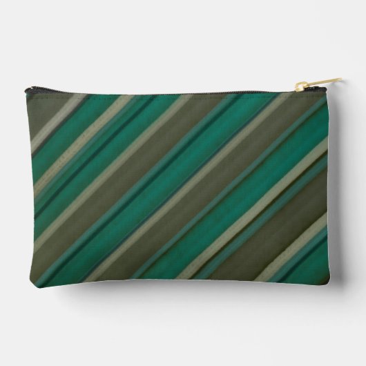 Bruin en Blauwgroen gestreept klein accessoirezakj Etui (Achterkant)