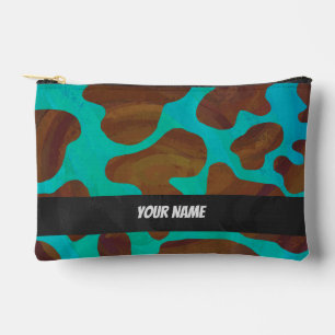 Bruin en Blauwgroen Koe Patroon Etui