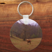 Bruin en blond paard in een veld sleutelhanger (Voorkant)