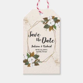 Bruin En Crème Bloem Bruiloft Save The Date Cadeaulabel