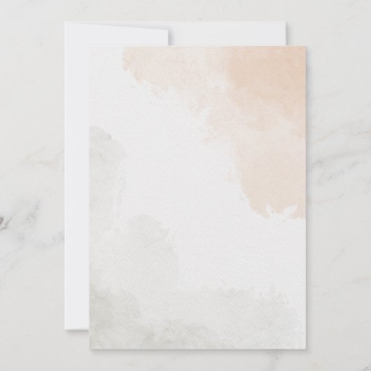 Bruin en Crème Bloemen Waterverf Bruiloft Kaart (Achterkant)