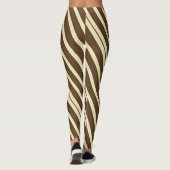 Bruin en crème diagonaal gestreept leggings (Achterkant)