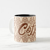 Bruin en crème Simple Coffee Break Wraparound Mok (Voorkant links)