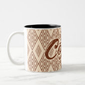Bruin en crème Simple Coffee Break Wraparound Mok (Links)