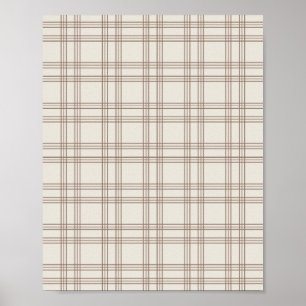 Bruin en crèmekleurig geruit poster