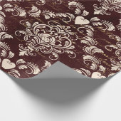 Bruin- en crèmekleurpatroon cadeaupapier (Hoek)