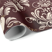 Bruin- en crèmekleurpatroon cadeaupapier (Rol Hoek)