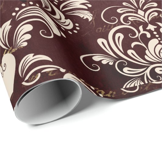 Bruin- en crèmekleurpatroon cadeaupapier (Rol Hoek)