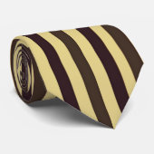 Bruin en geel gestreept Stropdas (Opgerold)