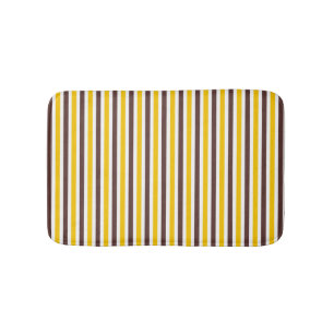 Bruin en geel gestreepte patroon modern badmat