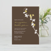 Bruin en geel huwelijk kaart (Staand voorkant)