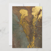 Bruin en goud elegant luxe chic marmeren feest kaart (Achterkant)