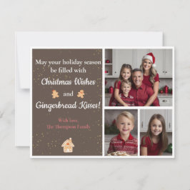 Bruin en Goud Gingerbread Holiday Christmas Kaart