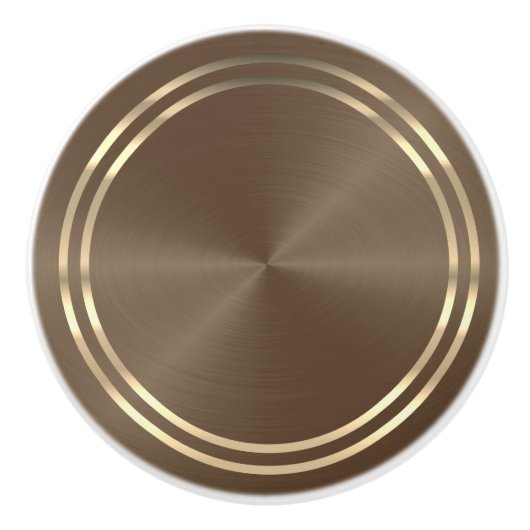 Bruin en goud keramische knop (Voorkant)