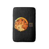 Bruin en goud Leo sterrenbeeld zwart Badmat (Voorkant Verticaal)