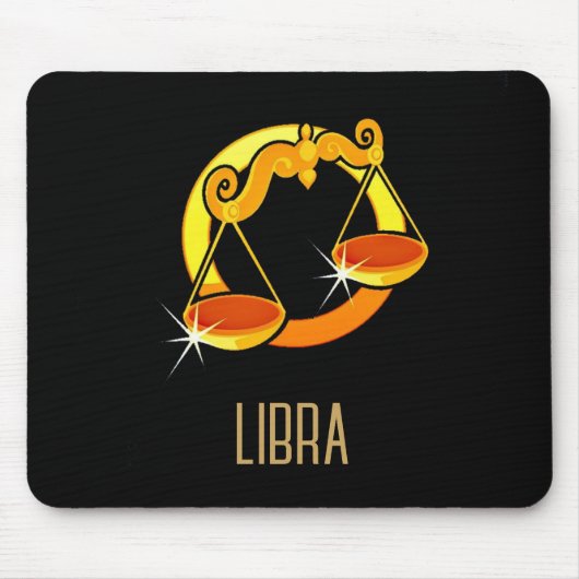 Bruin en goud Weegschaal sterrenbeeld zwart Muismat (Voorkant)