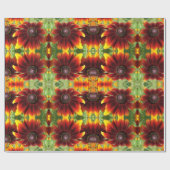 Bruin en Gouden Bloem Glanzend Verpakkend Document Cadeaupapier (Vlak)