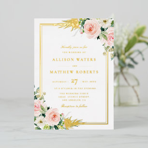 bruin en gouden lijst bruinbruistoiland folie uitnodiging