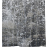 Bruin en grijs paneel douchegordijn (Voorkant)