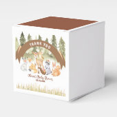 Bruin en groen bosdieren Baby shower Bedankdoosjes (Voorkant Zijde)