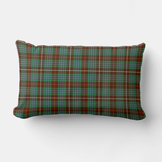 Bruin en Groen Fraser Clan Hunting Plaid Kussen (Voorkant)