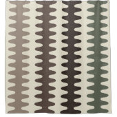 Bruin en Groen Retro Wavy Douchegordijn (Voorkant)