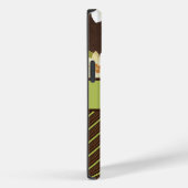 Bruin en groene bloemen telefoontas Case-Mate iPhone case (Achterkant / Rechts)